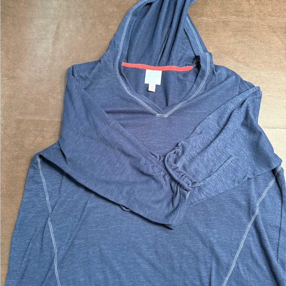 Sunday Navy and Coral Hooded Top